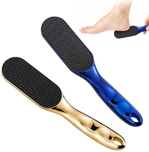 Nano Glass Foot File Callus Remover, Callus Removal Foot, Pumice Stone Foot Care Glass Nail File, Foot Glow Callus Remover, Removes Callus Planer, Equipped Comfortable Handle (Blue and Gold)