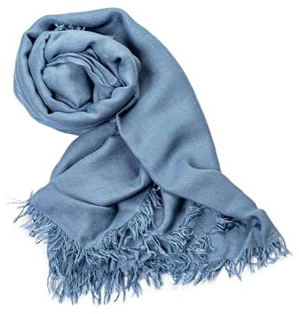 MAPIMANIA - Halstuch Damen aus Bambus Viskose 100%, Jeans, Sommerschal Made in Italy, 180x90, Pashminas Schal Sommer leicht und elegant - Eco-Friendly