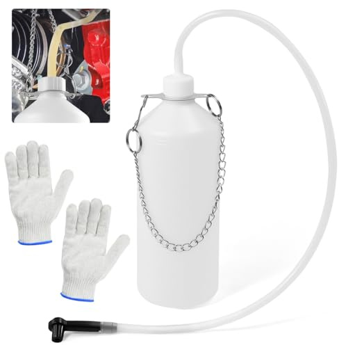 1L Bremsflüssigkeitsbehälter Bremsenentlüfterflasche Bremsenentlüfter | Mit 60CM Schlauch und Gummiadapter Bremsflüssigkeits-Auffangflasche Bremsenentlüftungsgerät den Austausch von Bremsöl