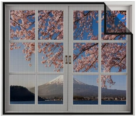Fliegengitter Fenster Insektenschutzgitter,160x190cm(WxH) Schwarz,Fliegenschutz Mückenschutz Insektenschutz Fliegengitter für Dachfenster und Fenster mit Reißverschluss