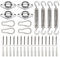 Lnhgh Kit de Fixation pour Voile d'Ombrage - Kit Voile D'ombrage - Accessoires de Fixation en Acier Inoxydable pour Store Rectangle Triangle Jardin Terrasse Extérieure