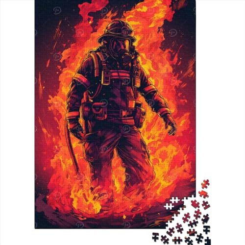 1000 Teile Puzzle Feuerwehr_Flamme für Erwachsene Holzpuzzle Pädagogisches Spielzeug 1000 Teile (75x50cm)