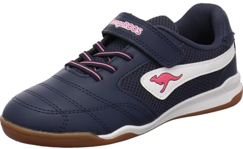 KangaROOS K-Braceyard EV Mädchen Hallenschuh in Blau mit Pink, für Schule und Vereinssport. blau Gr. 37