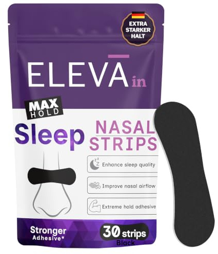 Eleva Sleep Max Hold Cerotti Nasali per Dormire | Tenuta Extra Forte | Come Eleva Sleep, con tenuta massima per tutta la notte, senza staccarsi.