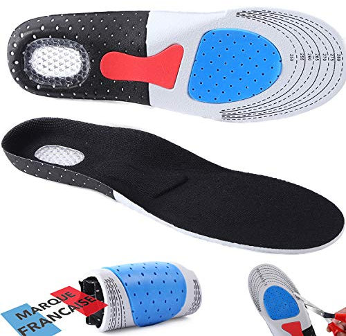 Semelle Orthopédique Avec Coussinet 35-40 EU - Marque Française - Soulage Epine Calcaneenne, Pied, Absorbe Les Chocs - Parfait Pour Le Sport, Marche À Pied, Course, Randonnées