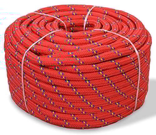vidaXL Corde Bateau Polypropylène Rouge 12mm Corde de Levage Corde en Bobine