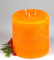 3 Docht Rustic-Kerze mit Struktur, Farbe: Mandarin-Orange - Höhe: 12 x 12 cm Ø. Eine schöne Rustik-Kerze für Ihr Zuhause. 3 Wick Pillar Candles. (4002)