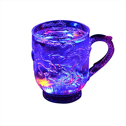 Hztyyier Automatique LED Clignotant Tasse Dragon Lumineux Coloré Change Acrylique Eau Jus Tasses À Vin pour La Fête À La Maison Bar Boire Cups