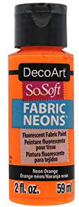 Deco Art SOSOFT-Pintura para Tela, Color, Naranja neón, talla única
