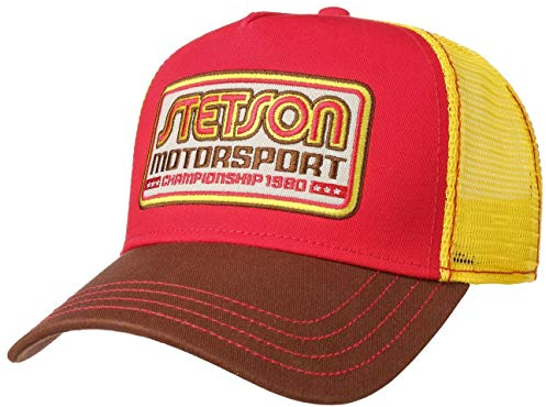 Stetson Motorsport Trucker Cap Truckercap Meshcap Basecap Baseballcap Curved Brim Snapback Damen/Herren - Snapback, mit Schirm, Schirm Frühling-Sommer - One Size gelb