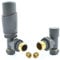 Hot Flow | Cascade Modern Angled TRV Thermostatic Radiator Valve 10mm Compression (Gunboat Grey)