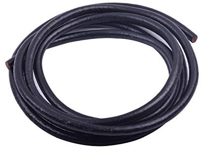 KONMAY Cordon Rond en Cuir véritable - 2 m 8.0mm Cordon Rond en Cuir pour La Fabrication de Bijoux,Noir