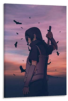 YZLI Anime Naruto Itachi Uchiha Poster, dekoratives Gemälde, Leinwand, Wandkunst, Wohnzimmer, Poster, Schlafzimmer, Malerei, 30 x 45 cm