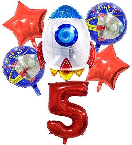 DIWULI Weltraum Geburtstag 5 Jahre Ballon Set - Luftballons