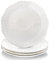 AVLA Confezione da 4 piatti piani in ceramica, 30,5 cm, in pizzo goffrato per insalata e dessert, piatti rotondi bianchi, per ristoranti, cucina, feste, forno a microonde e lavastoviglie