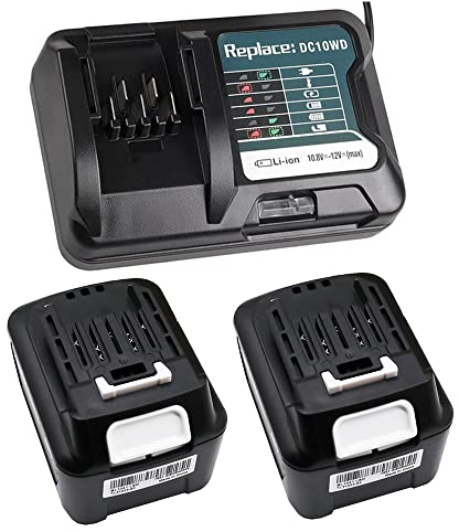 FengWings® 2pcs BL1041B Battery, Replace for Makita 12V battery and Charger CXT Li-ion BL1015 BL1016 BL1021B BL1041B BL1020B BL1040B / WR100DZ | TM30DZ | CG100D | UB100DZ