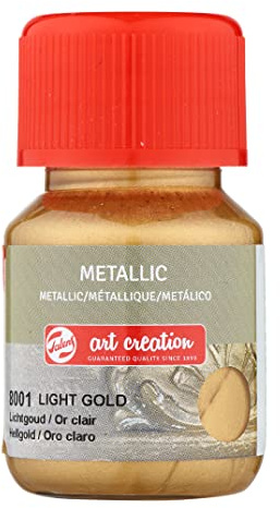 Talens Art Creation Metallic Paint - Light Gold 8001-30 ml - Quick-Dry - Water-Resistant - Ideal for All Surfaces