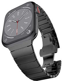 KADES 42mm(series 10) 41mm 40mm 38mm Compatible with Apple Watch Strap, Man Women Solid Stainless Steel Link Bracelet metal band for iWatch Series 10/9/8/7/6/5/4/3/2/1/SE, Black