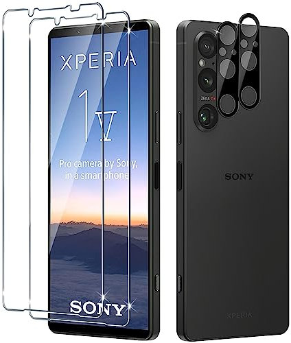 LiiLaa Schutzfolie für Sony Xperia 1 V für Panzerglas, 2 Stück Gehärtete Glas Schutz Folie mit 2 Stück Kameraschutz, 9H displayschutz Ultra-klar Schutzglas