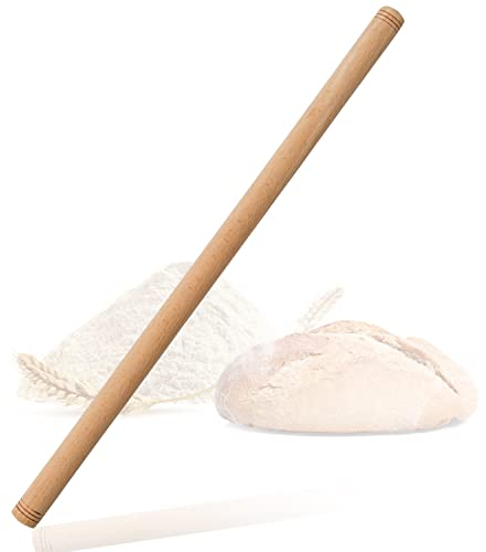 spar-home Türkisches Nudelholz - Traditionelle Teigroller aus Buchenholz Handgemachte Teigrolle aus Holz Oklava (50x1.5cm)