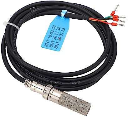 Soil Sensor Probe, FS200 SHT45 IIC Output Soil Temperature Humidity Sensor Soil Moisture Tester Probe, Dustproof Stainless Steel Plastic Housing for HVAC, Weather Station, Warehouse, Construction Site