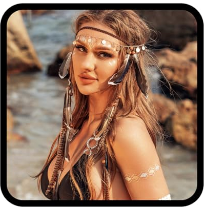 Fashband Bandeau indien à plumes et paillettes style bohème hippie, tribal avec perles, festival, fête, accessoire de cheveux pour femmes et filles