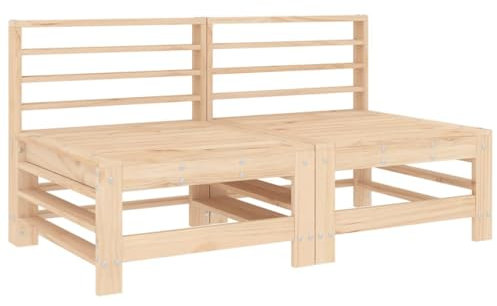 vidaXL Garten Ecksofa 2 STK., Modular Gartenmöbel, Sofa Lounge Sessel für Garten Terrasse Balkon, Gartensofa Gartensessel, Massivholz Kiefer
