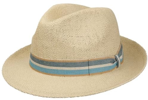 Lierys Chapeau en Paille Losano Bogart Homme - Made in Italy de Plage Soleil pour Le Jardin avec Ruban Gros Grain Ete Printemps-ete - L (58-59 cm) Nature