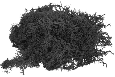 PATIKIL 1.8 OZ Finto Muschio Conservato Renna Muschio Artificiale Muschio Lichene Centrotavola Decoro Finta Muschio per Vaso Piante Natale Artigianato Nero
