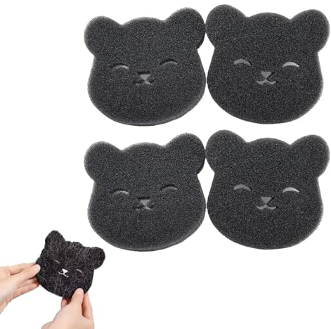 4 PCS Pet Hair Remover Washing Machine,Pet Hair Catcher for Laundry,Dog Hair Remover for Laundry Frictional,Bear Shaped Hair Remover for Laundry Reusable,Wet and Dry Use