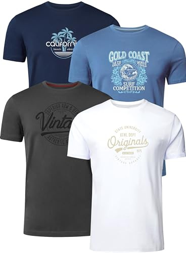 FULL TIME SPORTS Mens T-Shirt Pack of 4 Printed Tshirt PRINT-001-PACK-2-XL