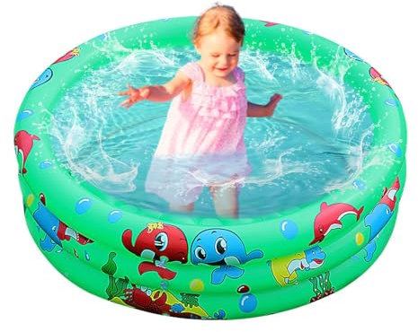 Piscines gonflables, Piscine Gonflable | Jouets de Fontaine d'eau à Trois Couches | Convient aux Tout-Petits et aux, Jouet d'été de Fontaine d'eau, Drainage Rapide, Base à Bulles Gonflable