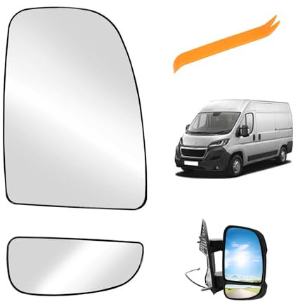 Spiegelglas Ersatz für Ducato Jumper Boxer Movano C 2006-2023 Beheizbar Konvex Ersatzspiegelglas Außenspiegel Glas Fahrerseite Asphärisch Rückspiegelglas Umkehrlinse Rückfahrglas Spiegel(Rechts)