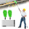 Telescopic Gutter Cleaner Gutter Cleaning Brush Tools, 250CM Extendable Brush for Cleaning Roof Gutter Cleaning Pole, 8 Pcs Detachable Cleaning Brush Tool for Cleaning Leaves Debris Window, Green