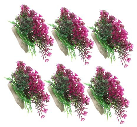 BESPORTBLE 6 Uds Pecera Plantas Acuáticas Simuladas Peces De Colores Accesorios para Tanque Plantas para Terrario Planta Artificial Falsa Decoraciones para Peceras Peceras Plantas Terrario