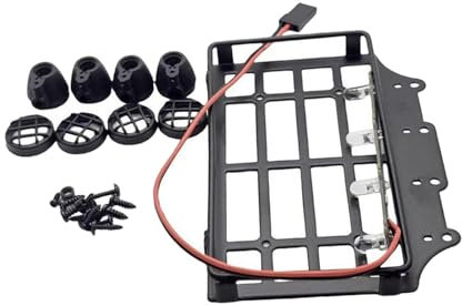 LOVIVER RC-Dachgepäckträger, Gepäckträger aus Metall mit Licht, austauschbar, Gepäckträger, RC-Crawler-Teile für MN 82 1/12 RC-Crawler-Auto, Rundes Licht