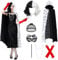 Generisch IEEILULU 7PCS Cruella Devil Kostüum Damen, Cruella Kostüm Damen, Cruella Perücke Umhang, Karneval Kostüm Damen für Karneval Fasching Cosplay Maskerade Halloween