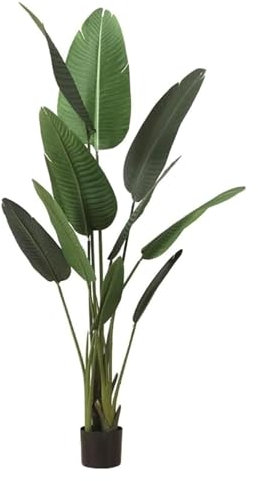 Fake Tree Artificial Banana Tree Large Green Fake Tree Landscape Simulation Tree for Outdoor Indoor Artificial Plant Decor Faux Tree Lifelike(120cm)