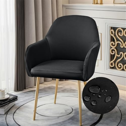 Highdi Wasserdicht Stuhlhussen mit Armlehne, Weicher Stretch-Stuhlbezug, Hussen für Esszimmerstühle Sesselbezug Waschbar Universal für Esszimmer Hotel Bankett Deko (Dunkelgrau,6er Set)