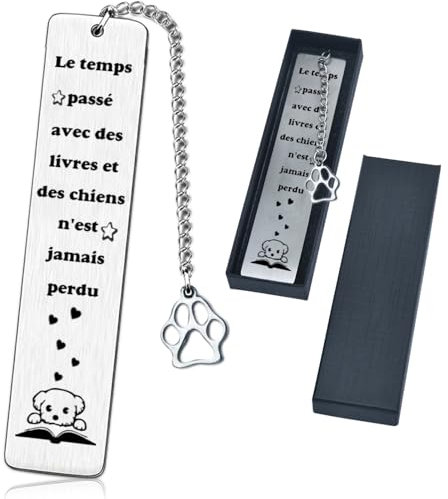 Marque-page en forme de chien- Cadeau pour les amoureux des chiens - Marque-page sur le thème des chiens pour amis - Cadeau pour maman, chien et papa,Idéal Cadeau pour les lecteurs