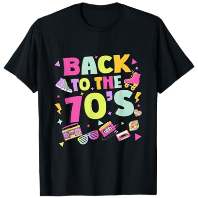 Back To 70's 1970s Vintage cool Seventies Costume Party T-Shirt