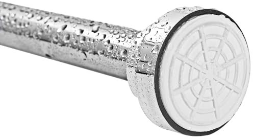 CROWNSHOP Shower Curtain Pole, 65-100cm Stainless Steel, Adjustable Spring Tension Telescopic Rail, Extendable