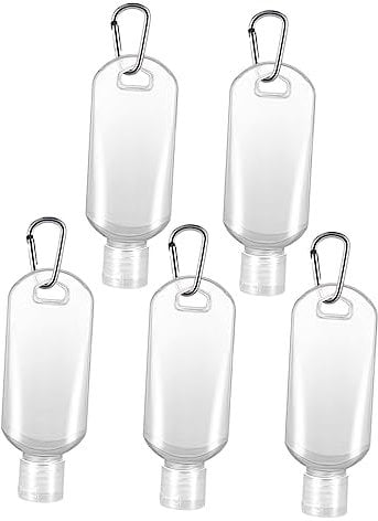 TOVINANNA 6pcs Refillable Press Bottles Hook Travel-friendly Handheld Containers for Shampoo Body Wash and Creams for Outdoor Activities and Business Trips