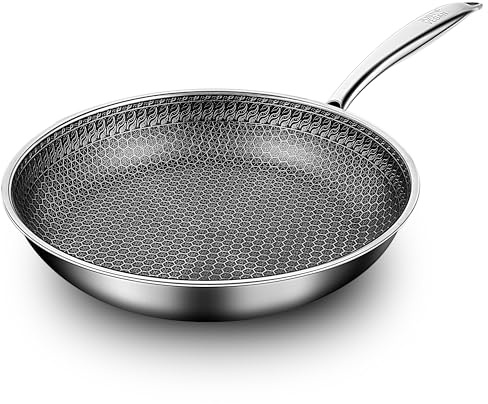 JUST VEGAN 27,9 cm antihaftbeschichtete Bratpfanne, Hybrid-Kochgeschirr und gesunde Keramik-Wokpfanne für Induktions-, Gas- und Elektroherd, PFOA/PTFE/bleifrei, ofen- und spülmaschinenfest
