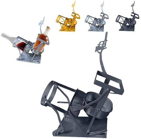 Wine Bottle Rack Skull Cokes and Wine Bottle Stand Metal Skull Skeleton Rack For Whiskey Beer 2 In 1 Funny Metal Skull Beverage and Wine BottleRack Skull Tabletop Wine Organizer Holder Home Bar Decor