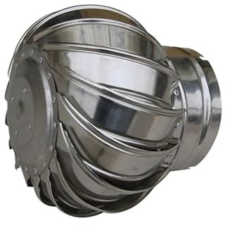 110mm Pipe Fit Roof Ventilator, Stainless Steel Wind Air Vent, Attic Ventilation Fan Unpowered & Weatherproof
