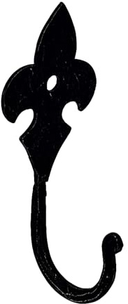 Vehi Mercatus 5er Set Rustikaler geschmiedeter Wandhaken Lilie Fleur de Lis