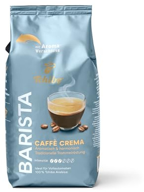 Tchibo BARISTA Caffè Crema, 1kg Kaffeebohnen, mit Aroma-Verschluss, aromatisch-harmonischer Geschmack