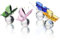 H&D HYALINE & DORA Cristal Papillon Presse-papiers Figurines en Verre Artisanat Animaux De Collection Décor À La Maison (Pack de 4)