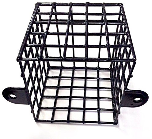 Black Steel Mesh Cage 5 inch Square Protect CCTV Camera External Cage/PIR/Flood Light - 13x13x13cm (Black)